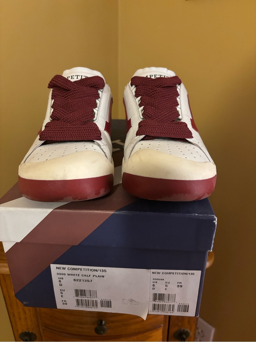 Bally Men’s White Sneakers with Burgundy Accents - Picture 6 of 12